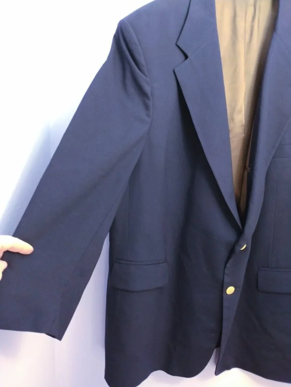 BILL BLASS Men's 54R 100% Wool Sport Jacket Blazer 2 Button Union Made USA FLAWS